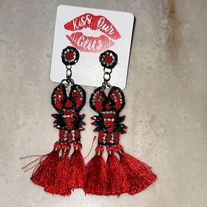 Beaded Crawfish Earrings